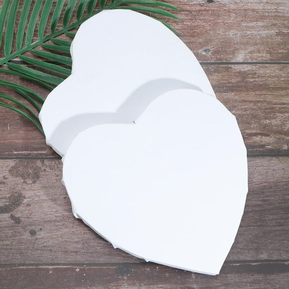 Homoyoyo 2Pcs Heart Canvas to Paint with Wood Design ideal for Making suitable for Leisure Time for Adults