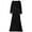 black, variant on Ralph Lauren Womens Sequin Trim Gown Dress, Black, 2