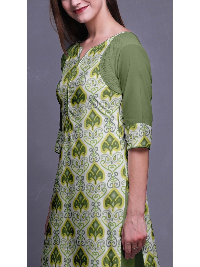 Bimba Cotton Printed Long Kurti Dress Straight Tunic Dresses For Women  Indian Top-X-Large - Walmart.com