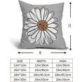 thumbnail image 5 of Brown White Daisy Pillow Covers 20x20 Set of 2 Spring Summer Gray Grey Colored Decorative Throw Pillows Outdoor Modern Art Flower Pillowcase Square Linen Cushion Case for Home Sofa Couch Bed, 5 of 6