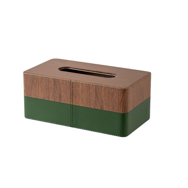 Dispensador de servilletas faciales rectangular creativo for sala de estar, caja de pañuelos magnética de cuero for escritorio