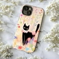 thumbnail image 5 of Artistic Black Cat in Flower Field Phone Case, Pastel Floral Meadow Illustration Cover for iPhone 17 16 15 14 13 12 11 Pro Plus Mini, 5 of 6