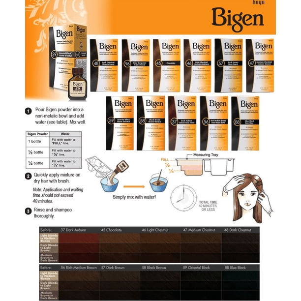 Bigen Permanent Powder Hair Color 46 Light Chestnut 1 ea (Pack of