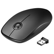 VicTsing 2.4G Slim Wireless Mouse with Nano Receiver, Less Noise, Portable Mobile Optical Mice for Chromebook, Notebook, PC, Laptop, Computer, MacBook - Black