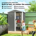 thumbnail image 4 of Outsunny 4.5 x 3ft Outdoor Storage Shed, Metal Garden Shed, Light Grey, 4 of 10