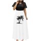 thumbnail image 2 of Puntoco Vestido De Manga Corta Con Cuello Redondo Y Falda Larga Estilo Resort Con Estampado Floral Para Mujer Negro Xl,Regalos Para Mujer Joven, 2 of 5
