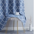 thumbnail image 3 of THD Moroccan Trellis Lattice Decorative Blackout Thermal Privacy Room Darkening Grommet Window Drapes Curtain Panels for Bedroom - Set of 2 (Stone Blue, 52 W x 63 L), 3 of 5