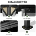 thumbnail image 6 of Aoxun 12 ft. x 16 ft. Outdoor Hardtop Gazebo, Galvanized Steel Double Roof Gazebo with Curtain and Netting, 6 of 9