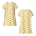 thumbnail image 5 of Salouo Cute Yellow Duck Print Short Sleeve Sleepshirt for Womens Comfy Nightgown Scoopneck Cute Nightdress Ruffle -3X-Large, 5 of 7