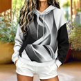 thumbnail image 2 of Womens Graphic Hoodies Drawstring Loose Pullover Hooded Sweatshirts with Pocket Drop Shoulder Long Sleeve Tops (3XL, Black), 2 of 5