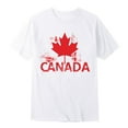 thumbnail image 4 of Girls T Shirts Canada Day Theme Maple Leaf Print Children Boys and Girls Casual Trendy Short Sleeved T Shirt Summer Tops White 3 Years-4 Years, 4 of 4