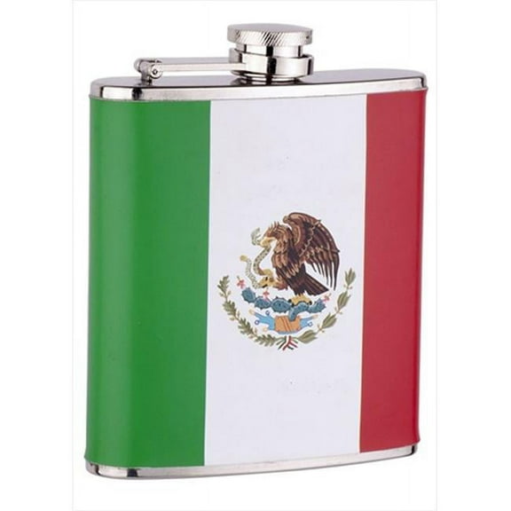 FJX Wholesale HFL-FA001M 6oz Mexican Flag Flask