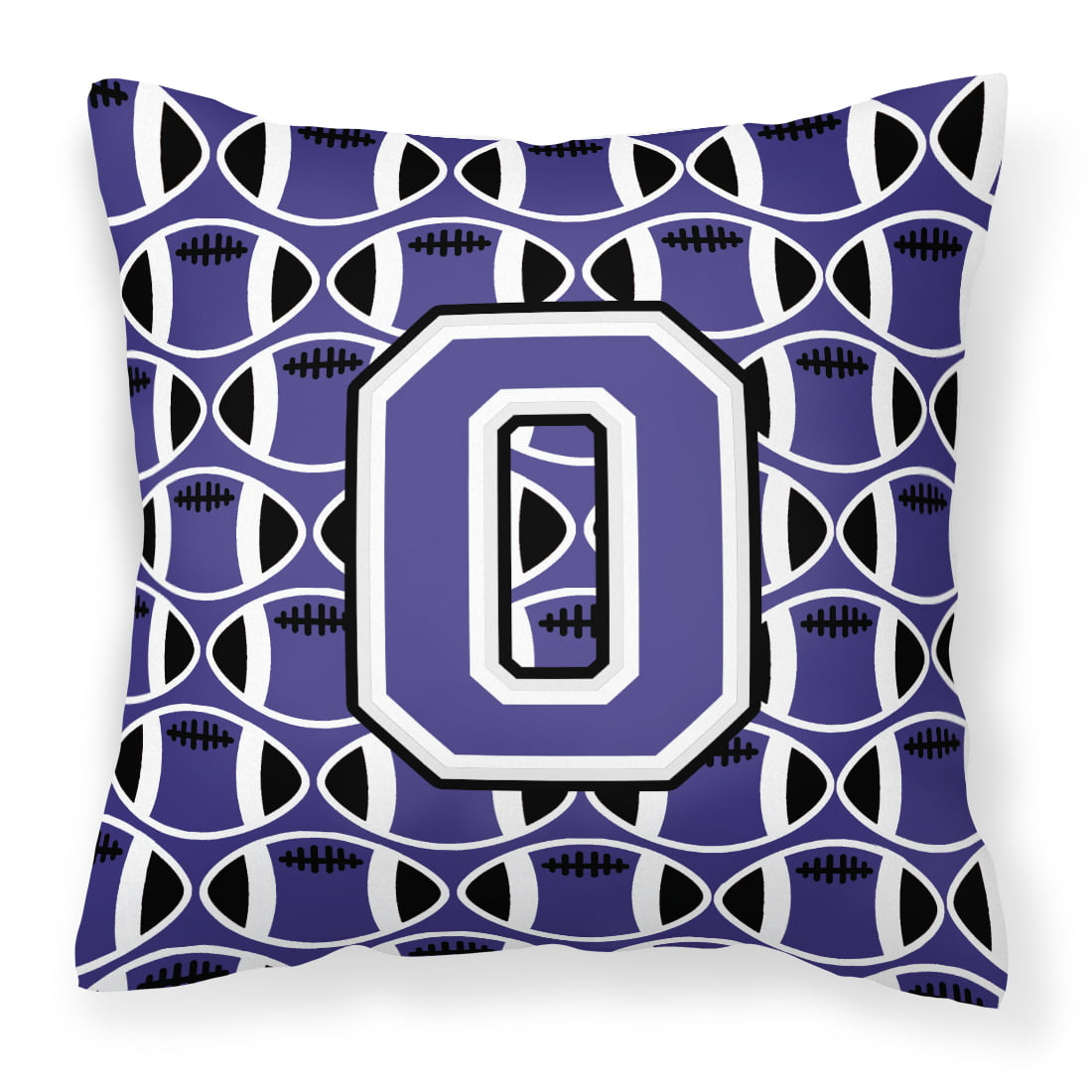 Letter O Football Purple and White Fabric Decorative Pillow - Walmart.com
