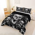thumbnail image 2 of Castle Fairy Dark Gothic Skull Full Size Comforter Sets 3-Piece,Halloween Twisted Vines Bedding Comforter Set,White Blacks,1 Comforter and 2 Pillowcases,Black Reversible, 2 of 6