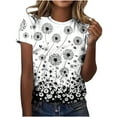 thumbnail image 2 of Odbmxy T Shirts for Women Plus Size Summer Short Sleeve Plus Size Tops for Women Loose Everyday Pull on Casual Floral Tops,XXL, 2 of 5