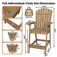 thumbnail image 2 of Fulvari Bar Height Adirondack Chairs Set of 2, Outdoor Adirondack Barstools with Connecting Tray, Tall Adirondack Chairs Bar Chairs for Deck, Balcony, Backyard, Patio Bar Stool Chair with High Back, 2 of 7