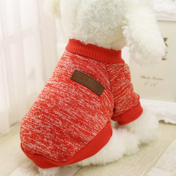 Dog Sweater Pet Knitted Clothes - Classic Plaid Pull Over Turtleneck Dog Sweaters with Leash Hole Warm Dogs Winter Clothing for Small Medium Dogs Cats Puppy