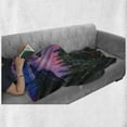 thumbnail image 6 of Lake Soft Flannel Fleece Blanket, High Angle Majestic View of North American Freshwater Lake Outdoor Mother Earth Image, Cozy Plush for Indoor and Outdoor Use, 50" x 60", Green Pink, by Ambesonne, 6 of 6