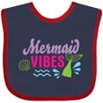 thumbnail image 3 of Inktastic Mermaid Vibes with Tail and Seashell Girls Baby Bib, 3 of 4