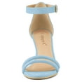 thumbnail image 6 of BLISSFUL STEP Women's Shoes Faux Suede Ankle Strap Kitten Heel Slide Straps Solid Sandals Sky Blue 8.5, 6 of 7
