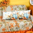 thumbnail image 5 of Fall Pumpkins Pillow Covers 12x20 Inch Set of 2 Farmhouse Leaves Autumn Thanksgiving Decor Lumbar Cushion Cases for Couch Home Decorations Blue, 5 of 6