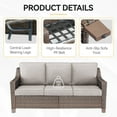 thumbnail image 4 of Bellefurn Outdoor Couch Patio Furniture Sofa,All-Weather Wicker Patio 3 Seater Sofa with 5" Thick Cushion for Outdoor,Garden,Lawn,Backyard, 4 of 9