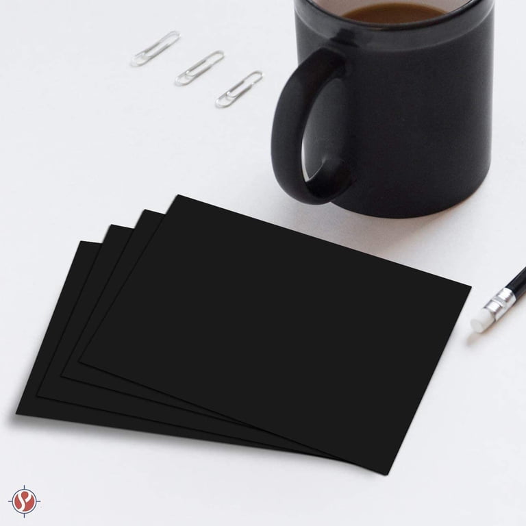 Premium Black Index Cards - 3" X 5", 80lb Cover Weight, 50 Pack, Made In USA