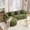 Antique Green, variant on HUTWIFE Home Modern Luxury Chenille Foam Reclining Curved L-Shape 5-Seater Sofa with Throw Pillows, White