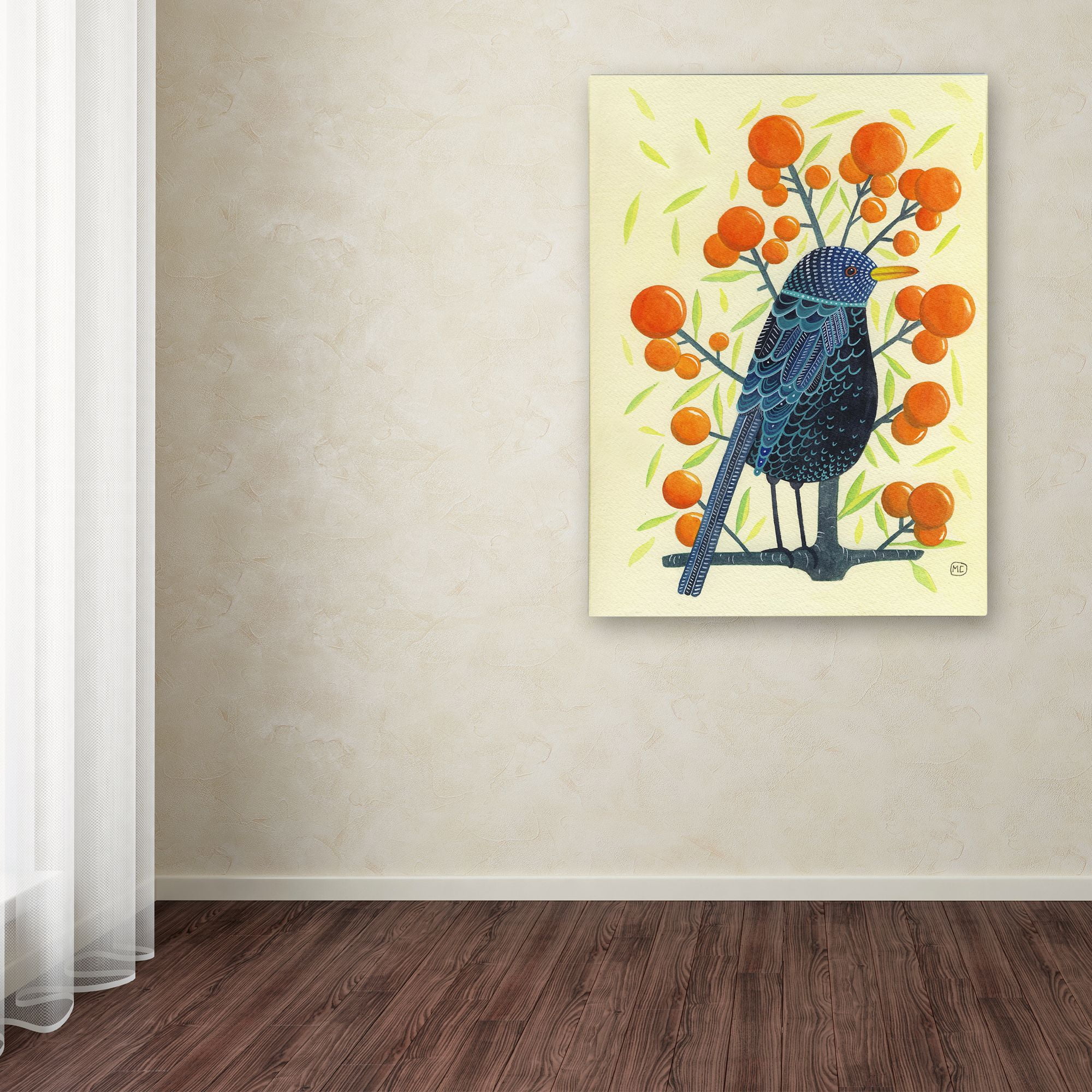 Trademark Fine Art 'Blackbird Oranges' Canvas Art by Michelle Campbell