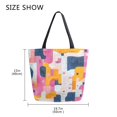 thumbnail image 5 of FORMRS Womens Canvas Tote Bag with Zipper Inner Pocket Shoulder Handbag, Art Geometric, 5 of 7