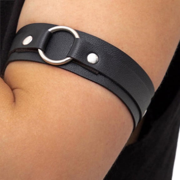 Giaone Gothic Style PU Armband for Men Bold Wide Design Accessory