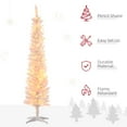 thumbnail image 4 of HOMCOM 6' Slim Artificial Christmas Tree with Colourful LED Lights, White, 4 of 10