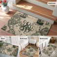 thumbnail image 6 of Retro Medieval Washable Small Entryway Area Rugs 2'x3', Map Octopus Low Pile Throw Rug Non-Slip Sturdy Edge Binding Carpet for Front Door Floor Room Entry, 6 of 9