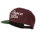 thumbnail image 2 of Peace on Earth Embroidered Snapback Cap - Maroon OSFM, 2 of 5