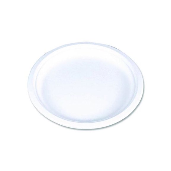 ChampWare Molded Fiber Tableware, Molded Fiber Plate, 9" dia, White, 125 Plates/Sleeve, 4 Sleeves/Carton