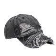 thumbnail image 2 of Distressed Washed Denim Baseball Caps, Unisex Ripped with Threads Trucker Hats, Vintage Destroyed Snapback for Street Wear Summer Festivals Concerts and Casual Outings Black, 2 of 4