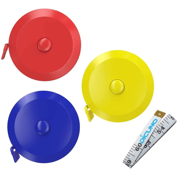 3 piezas de 60 pulgadas, 1,5 metros, cinta métrica suave y retráctil, medida corporal médica, costura a medida, tela artesanal, cinta métrica para dieta (color aleatorio) Xemadio LRWJ067
