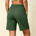 thumbnail image 6 of Women's Knit Elastic Waist Shorts with Pockets, Drawstring Casual Summer Bottoms, Soft Stretchy Fabric, Loose Fit, Lounge Athletic Gym Hiking Travel, Womens | VerBelle,Green M, 6 of 7