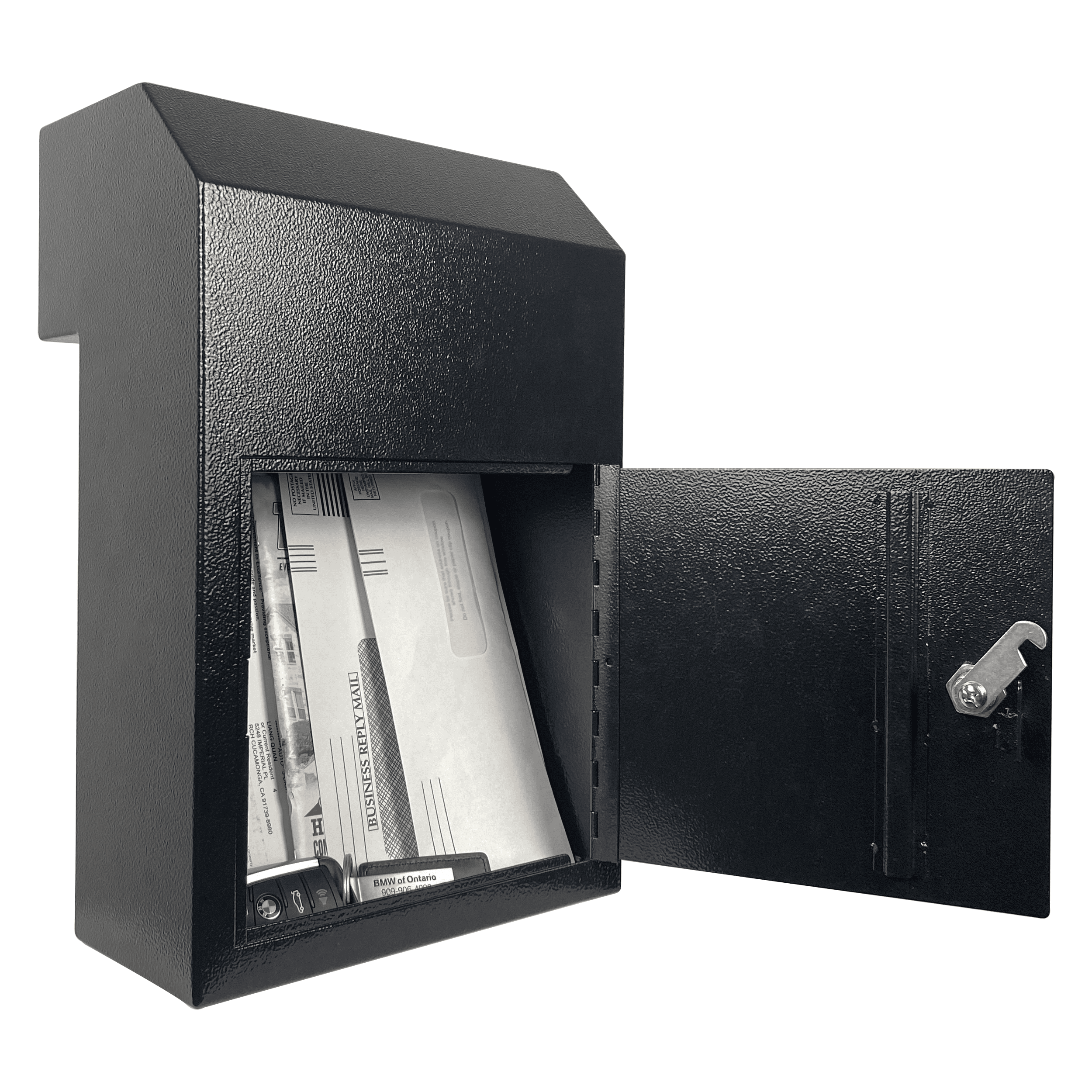 Plugsharge Door Drop Box, Mail Slots for Mail, Rent, Deposit, and Night Key, Through The Door Prevents Money Fishing Locking Steel Mailbox with Rear Access, Black