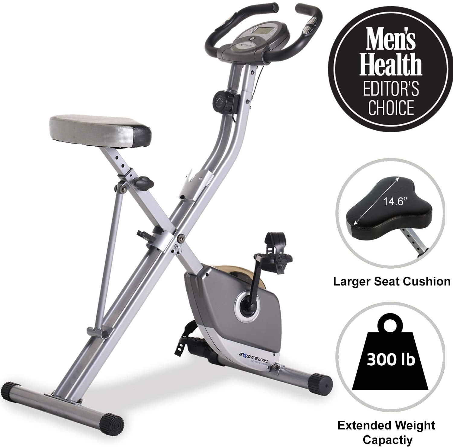 exerpeutic magnetic upright folding exercise bike