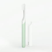 Quip Sonic Adult Electric Toothbrush Soft Bristles Built-in Timer + Travel Case, Sage Green