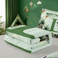 thumbnail image 5 of meiyoeat tropical Dinosaur Letter D Zipper Twin Comforter Sets with Fitted Sheet and 2 Pillowcases,Ancient Wild Animal Dino Zipper Bedding Set,Light Gray Reversible,4-Piece, 5 of 7