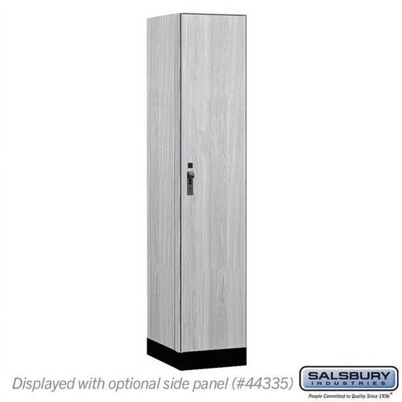 Salsbury Industries 15-41161ST 15 in. Wide Premier Wood Locker - Single Tier - 1 Wide - 6 ft. High - 21 in. Deep - Silver Teak - Hasp