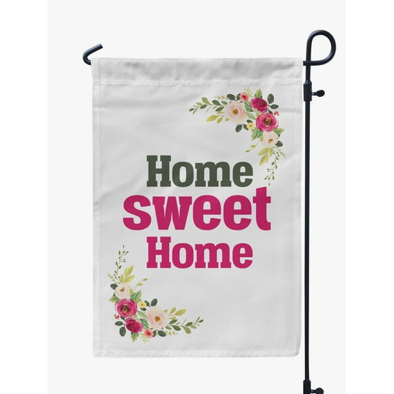 Printtoo White Home Sweet Home Garden Summer Camping Flags For Campers Double Sided CampsiteFlagOutdoor GardenFlags