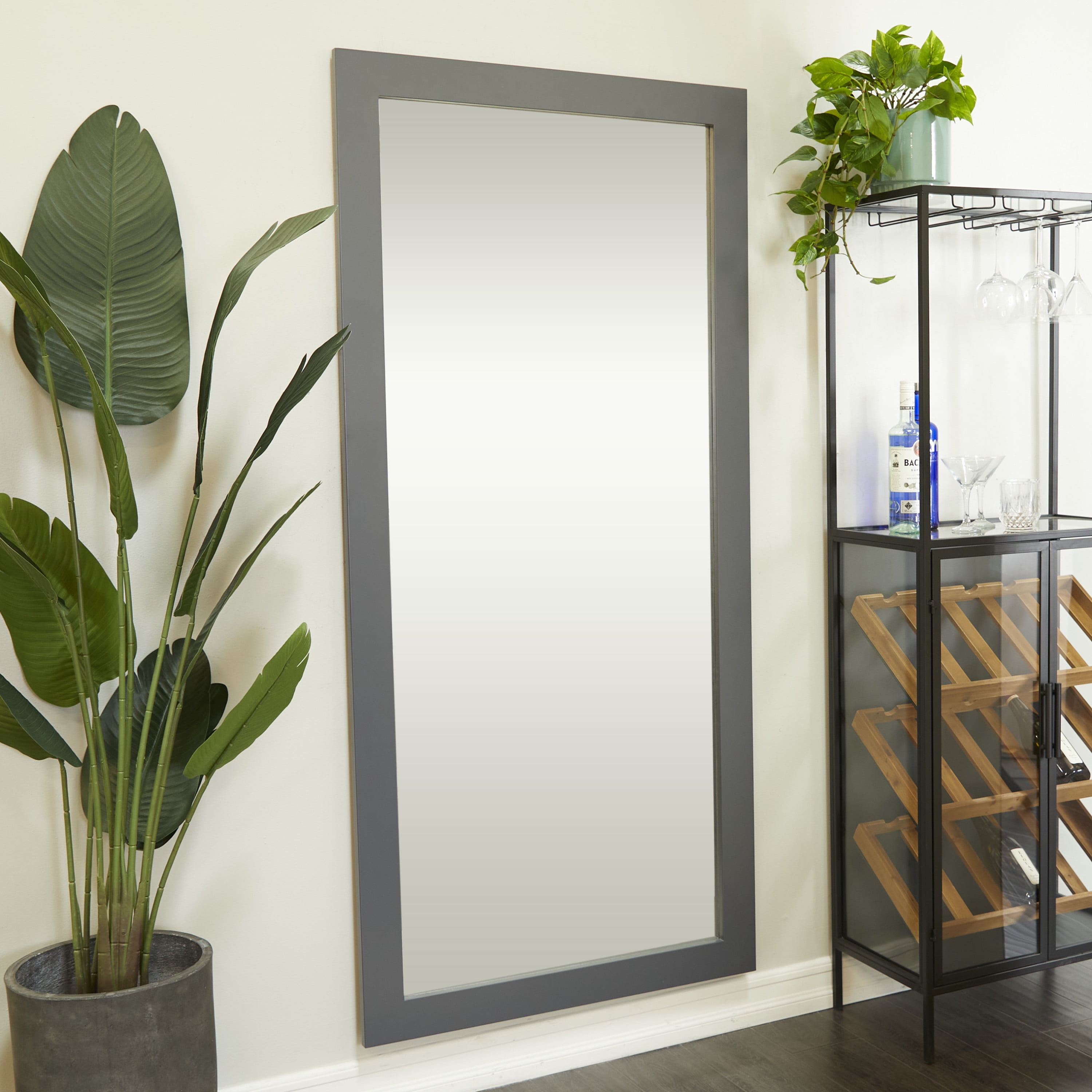 DecMode 33" x 70" Gray Wall Mirror