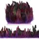 thumbnail image 1 of Fleco de plumas de gallo de 5 m (13-18 cm de ancho), color morado, para manualidades, decoración, cinta de plumas naturales, 1 of 9