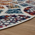 thumbnail image 4 of 4â€™ Round Multicolored Floral Mosaic Area Rug, 4 of 5