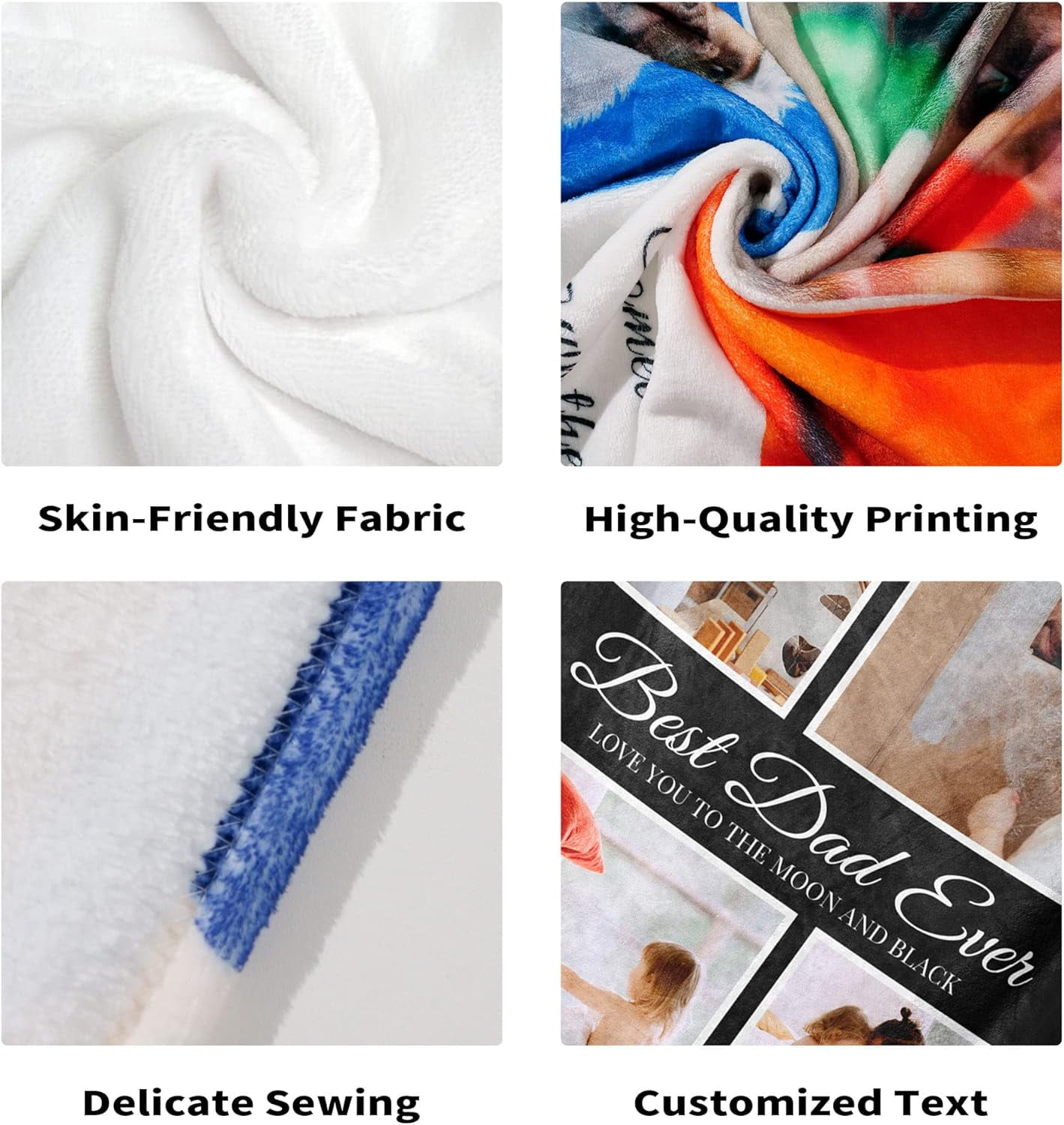 Customized Blankets with Photos Personalized Picture Collage Throw Blanket Soft Using My Own Photo Custom Personalized Christmas Warm Gifts for Women Men Family Friends
