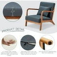 thumbnail image 7 of Aecojoy Accent Chair for Living Room Mid Century Modern Fabric Arm Chair in Blue for Bedroom, 7 of 7