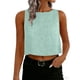 thumbnail image 1 of Camisetas de Verano de Mujer Casual Linen sin Mangas de Cuello Redondo Botón para las Mujeres, 1 of 8